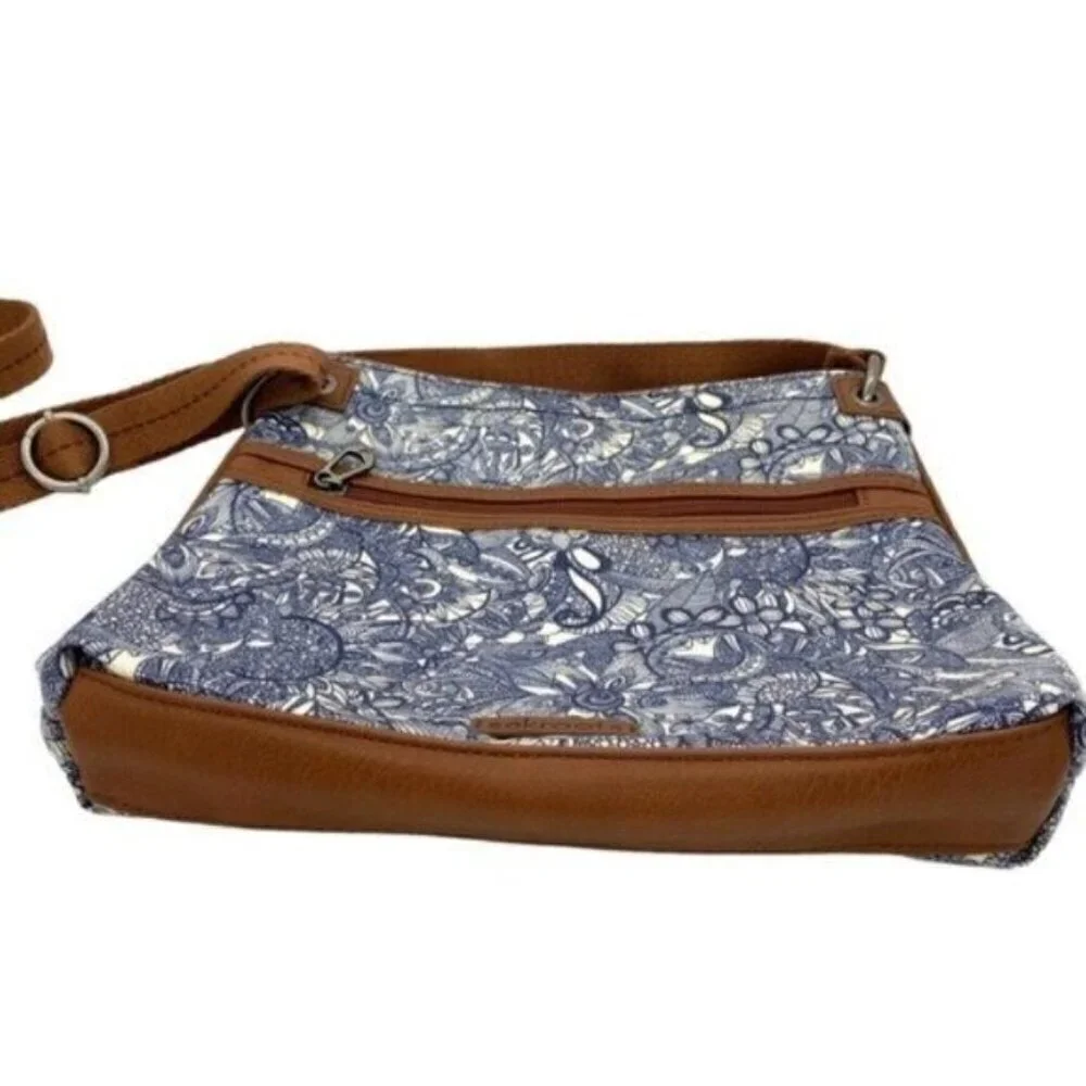 Sakroots Navy Blue Spirit Desert Floral Crossbody Trip Bag - Picture 8 of 16
